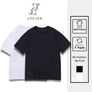 Áo thun trơn tay lỡ cho nam nữ chất liệu cotton, Áo phông basic tay lỡ phong cách Ulzzang Lucien Clothing