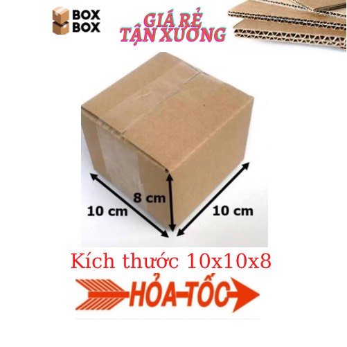 Combo 50 thùng hộp carton bìa giấy đóng gói hàng kích thước 10x10x8 giá rẻ tận xưởng