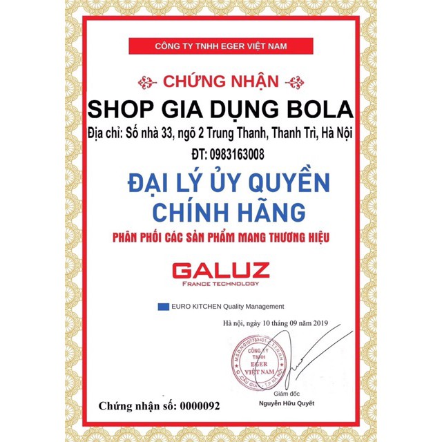 [Mã ELHADEV giảm 4% đơn 300K] Nồi chiên không dầu Galuz LUX 02 - tặng bộ phụ kiện 6 món