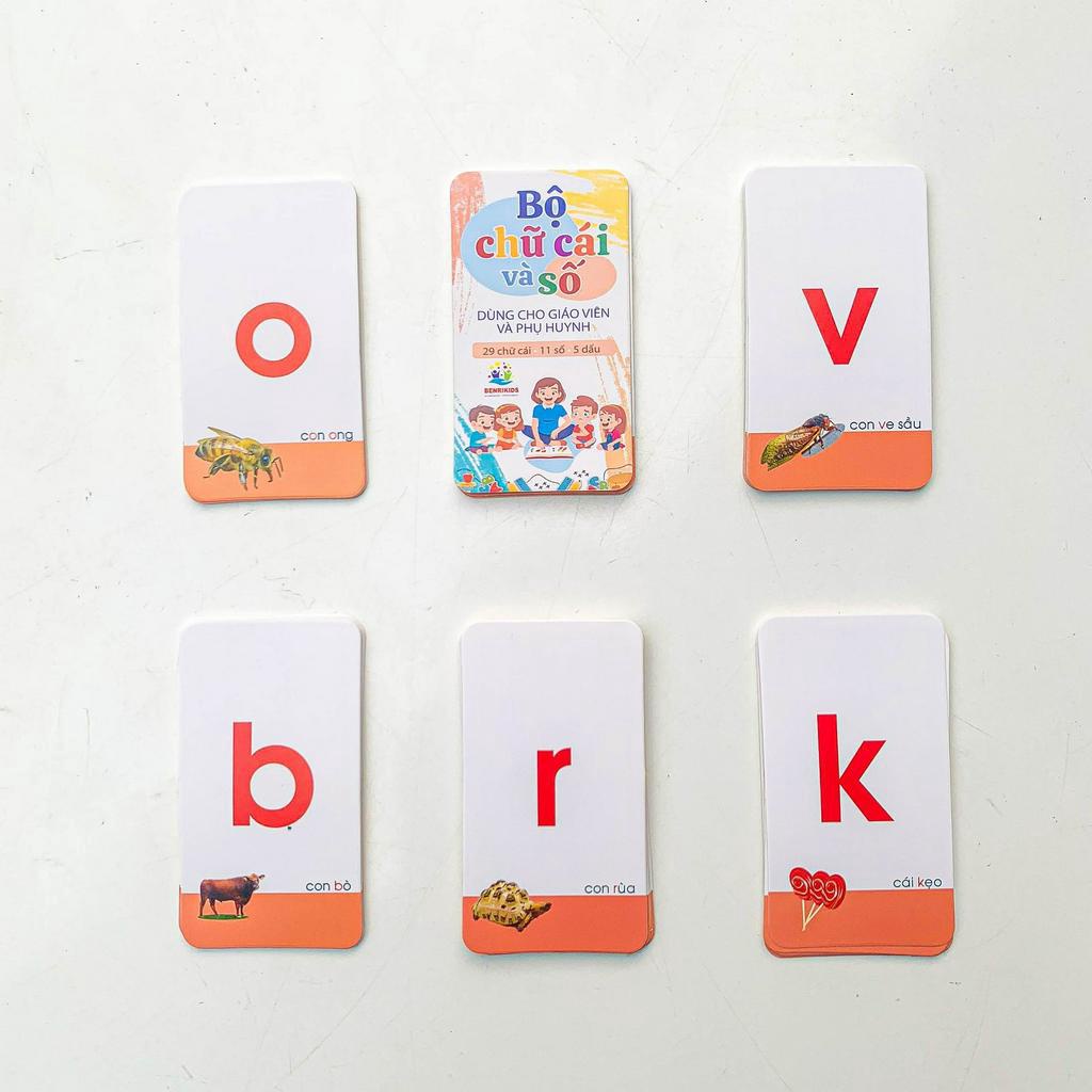 Bộ Thẻ Flascard, Giáo Cụ Montessori Cho Bé Học Chữ Cái, Số Đếm Và Luyện Viết Từ Sớm
