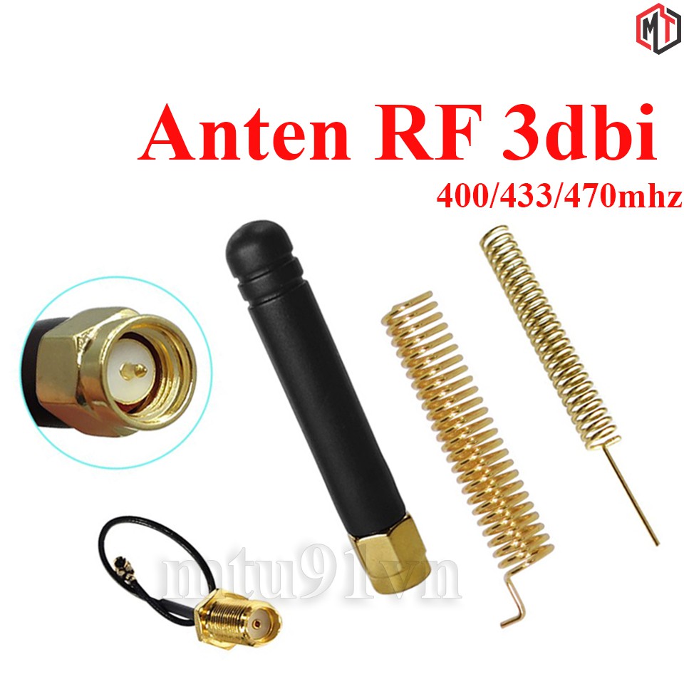 Anten cho Module LoRa dạng Lò Xo hỗ trợ dải tần RF 400mhz 433mhz 470mhz 3dbi