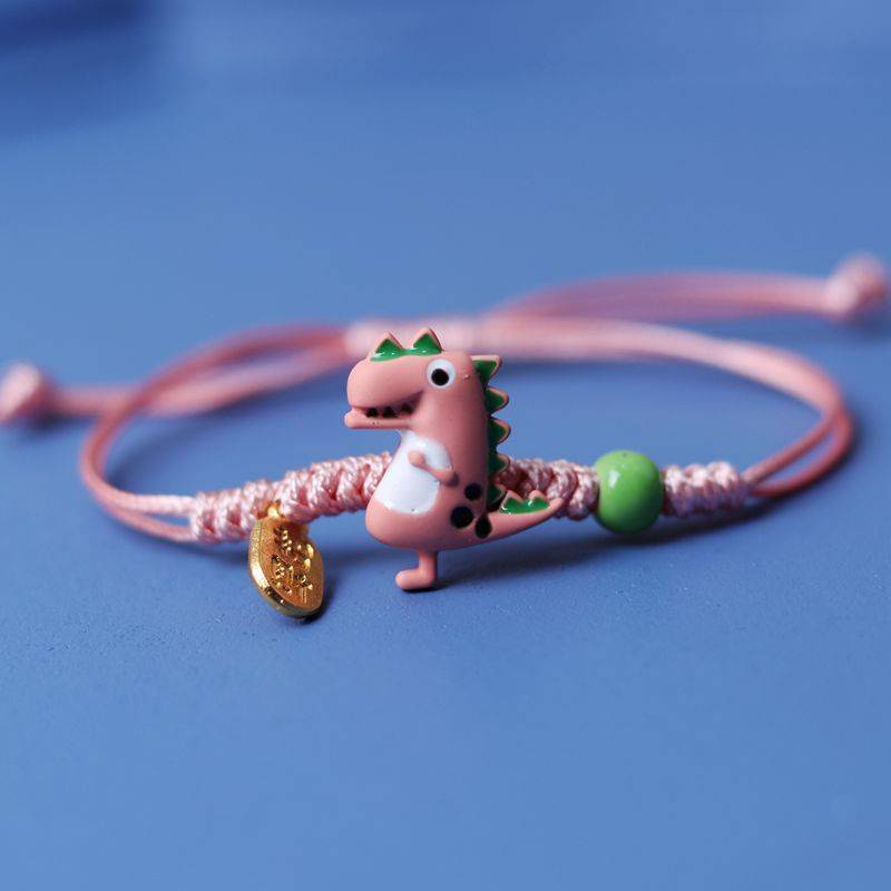 Hoạt Hình Vòng Đeo Tay Đan Len Hình Khủng Long Dễ Thương Cho Học Sinh