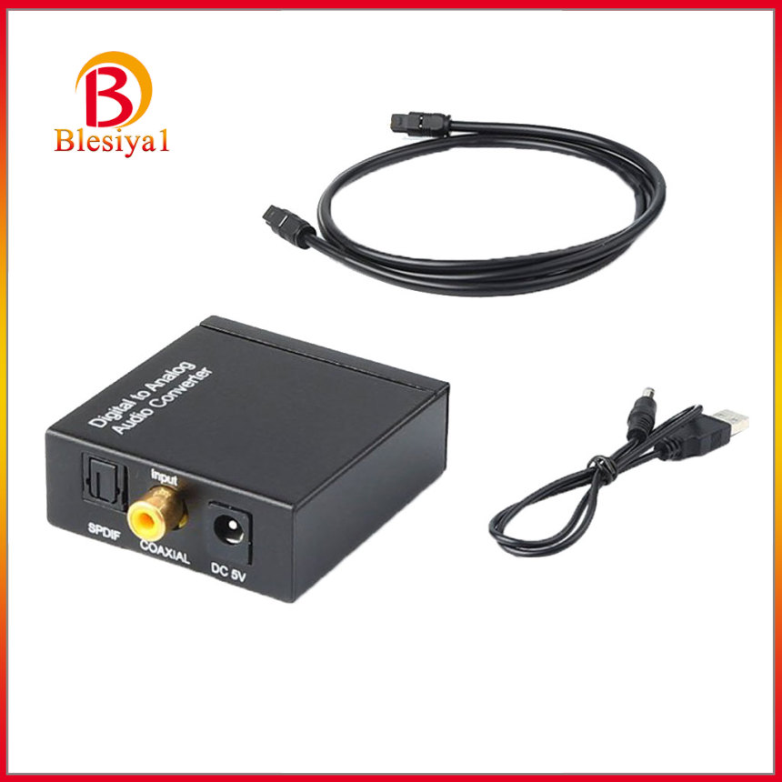 [BLESIYA1]Digital to Analog Audio Converter Optical Coaxial Toslink SPDIF RCA R/L AUX