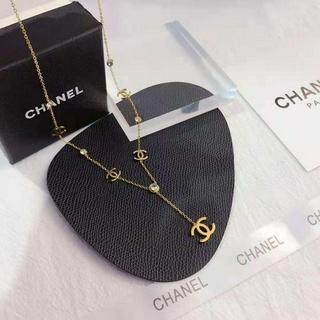 Dây chuyền hai lớp mặt chữ C đính kim cương giả thời trang cho nữ 2021