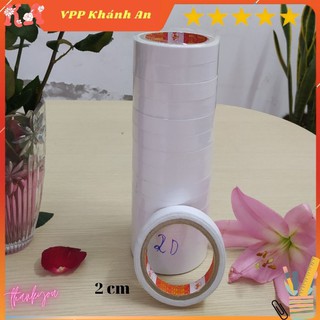 1 cuộn băng dính 2 mặt 2cm dày 15 cuộn/cây- băng keo 2 mặt