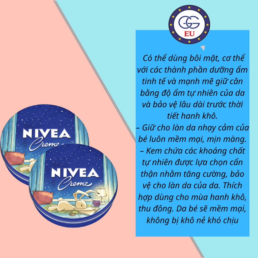 Kem sáp nẻ NIVEA hàng nội địa Đức cấp ảm chống khô nứt nẻ, an toàn cho da, GGEU