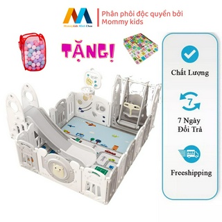 Quây cũi kiêm cầu trượt xích đu mẫu heo cao cấp