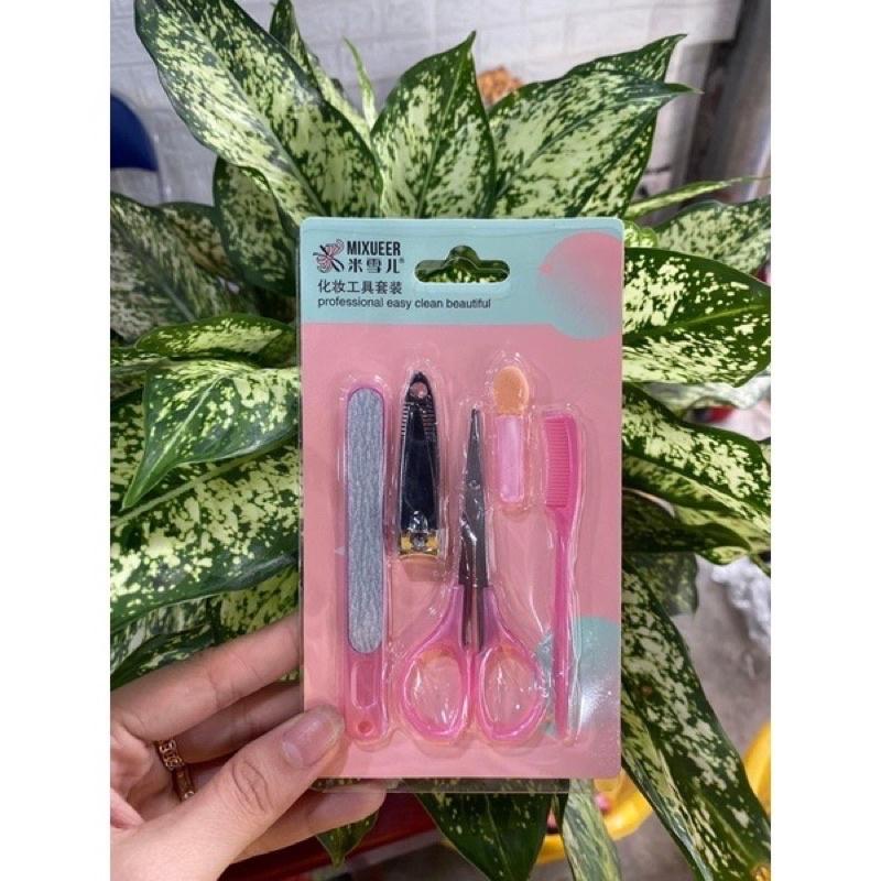 PVN49155 Set 5 Món Kéo, Bấm Móng ,Dũa Tiện Lợi Bộ 5 Dao Kéo Tỉa Lông Mày, Tóc Mái Giá Rẻ