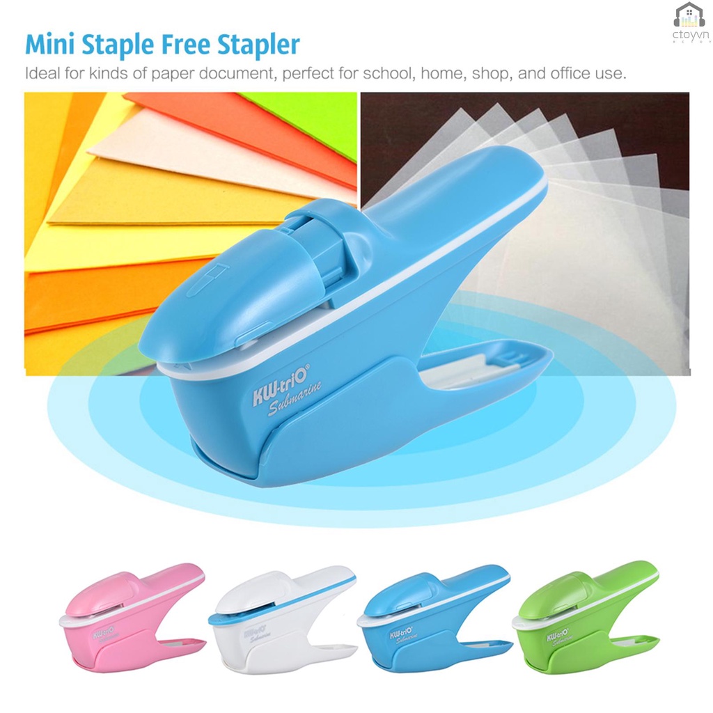 Dụng Cụ Dập Ghim Cầm Tay Mini An Toàn Không Cần Bấm Ghim 7 Tờ Cho Giấy Binding Commerci