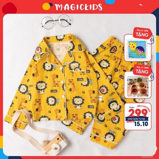 Bộ đồ ngủ cho bé Magickids họa tiết con vật đáng yêu mềm mại thoáng mát BR20017