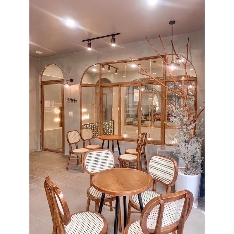 Ghế cafe phối mây