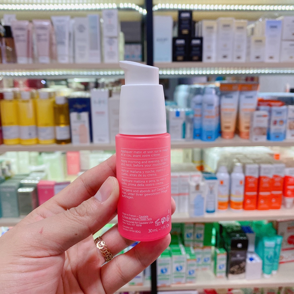 ( Mẫu mới 2022) Bộ Serum dưỡng ẩm và mặt nạ cấp ẩm chuyên sâu Caudalie Vinosource-Hydra SOS Serum