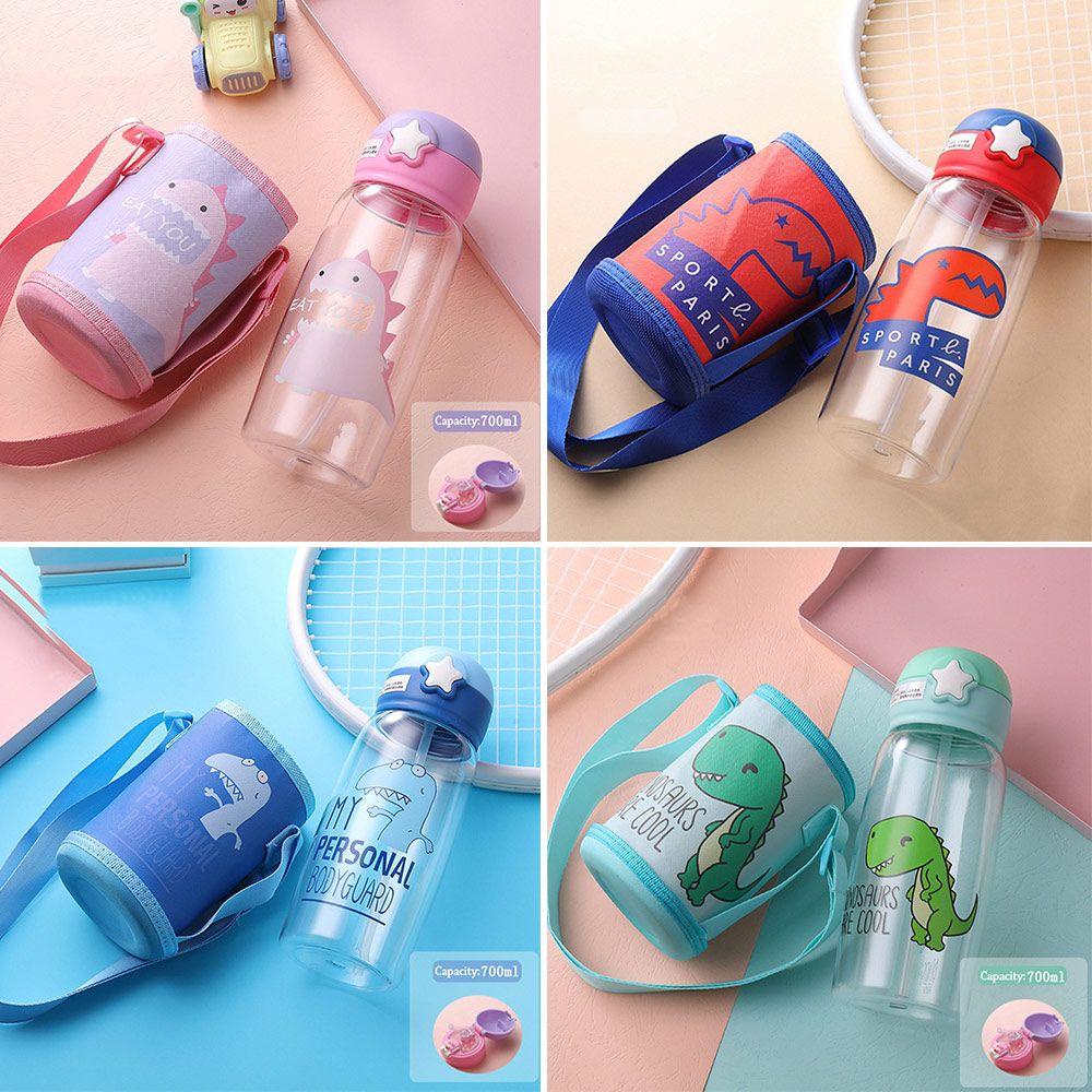 PISTA Bình Nước 700ML Kèm Ống Hút Và Túi Xách Tiện Lợi