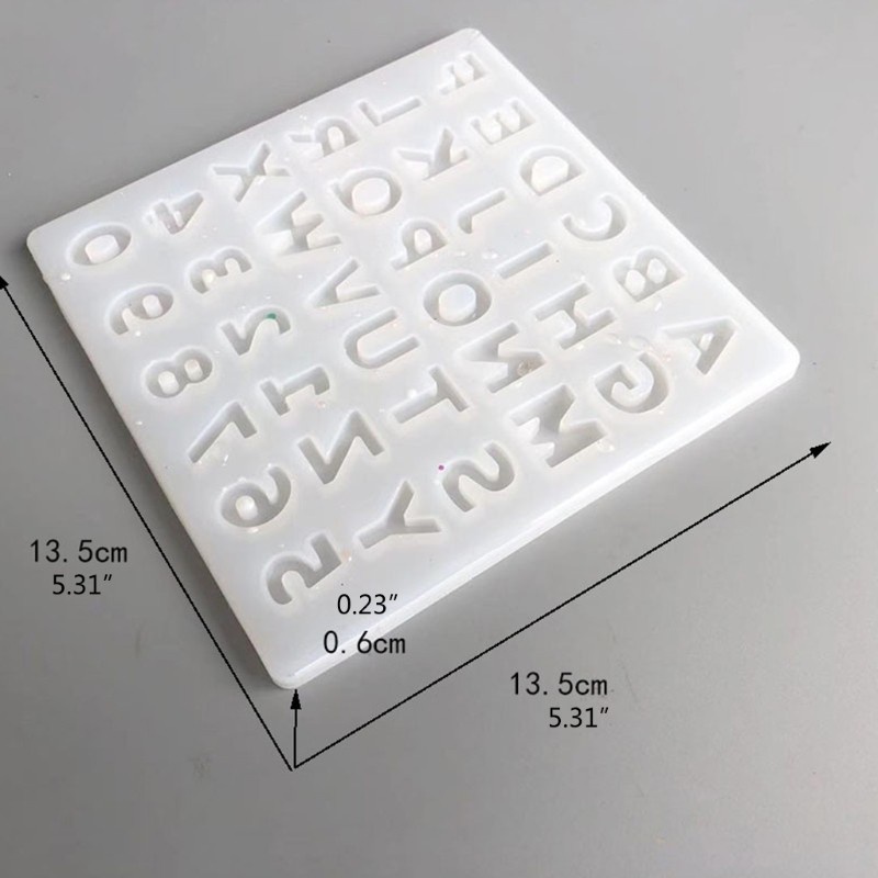 Khuôn Silicon Làm Trang Sức Thủ Công DIY Tạo Hình Chữ Cái Tiếng Anh Và Chữ Số Từ Epoxy Resin