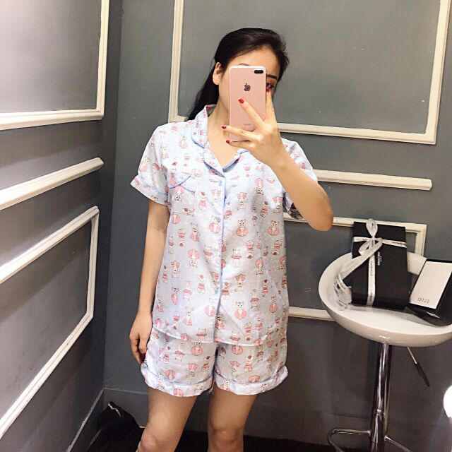 HOT Bộ pijama kate Quần đùi áo cộc | BigBuy360 - bigbuy360.vn