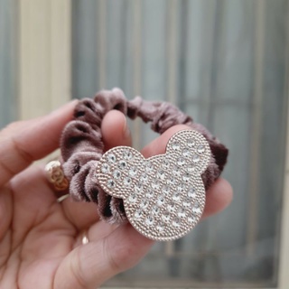 Cột tóc vải nhung đính hạt thời trang (được chọn mẫu)