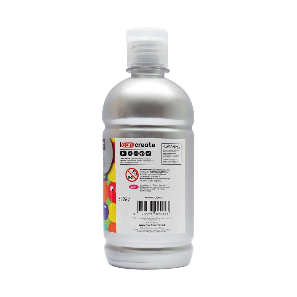 Màu Nước Poster Paint Mont Marte 500ml - Silver - MPST0012