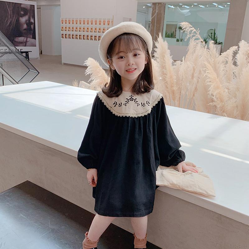 Đầm Công Chúa Tay Dài Thêu Họa Tiết Phong Cách Phương Tây Dành Cho Bé Gái