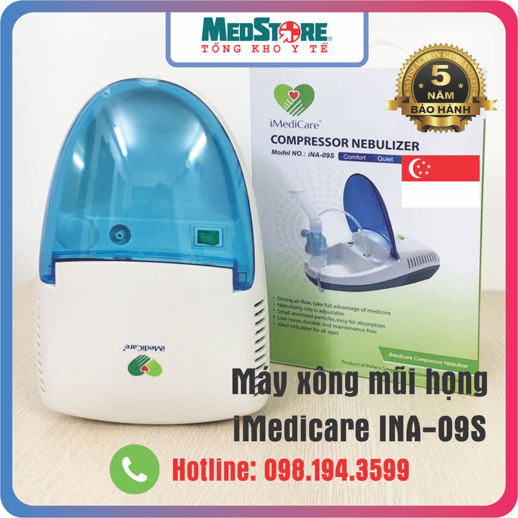 Máy Xông Khí Dung Mũi Họng iMedicare INA-09S Xông Mũi Họng (thương hiệu Singapore)