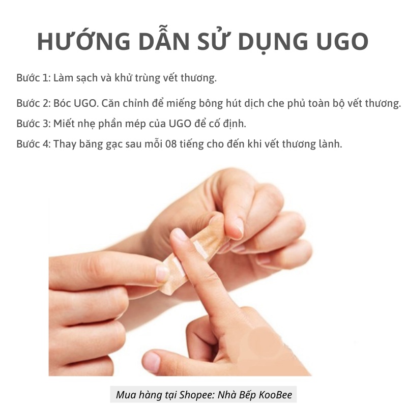 Hộp 100 miếng băng vết thương Urgo - Băng gạc y tế dán vết thương vô trùng nhiều kích cỡ KooBee (AT03)