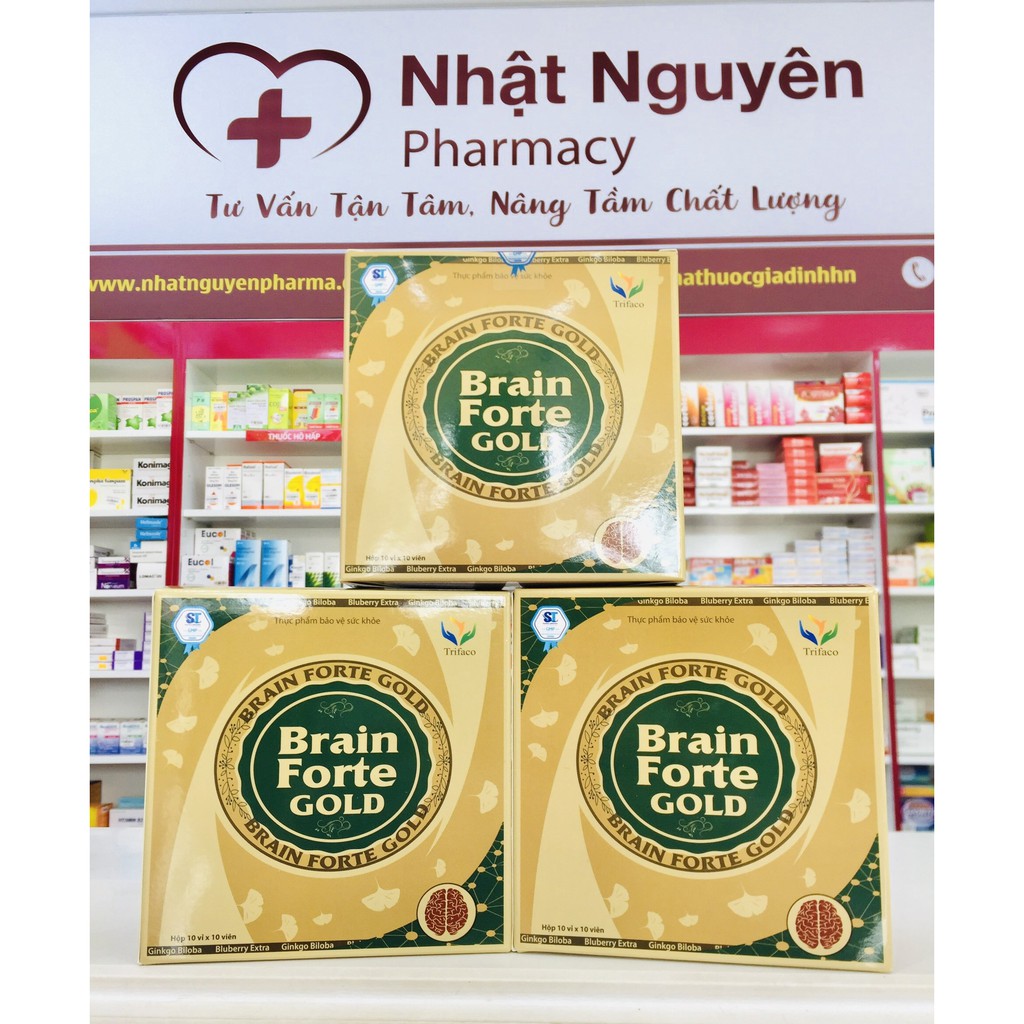 BRAIN FORTE GOLD - Viên uống bổ não, hỗ trợ giảm di chứng sau tai biến mạch máu não