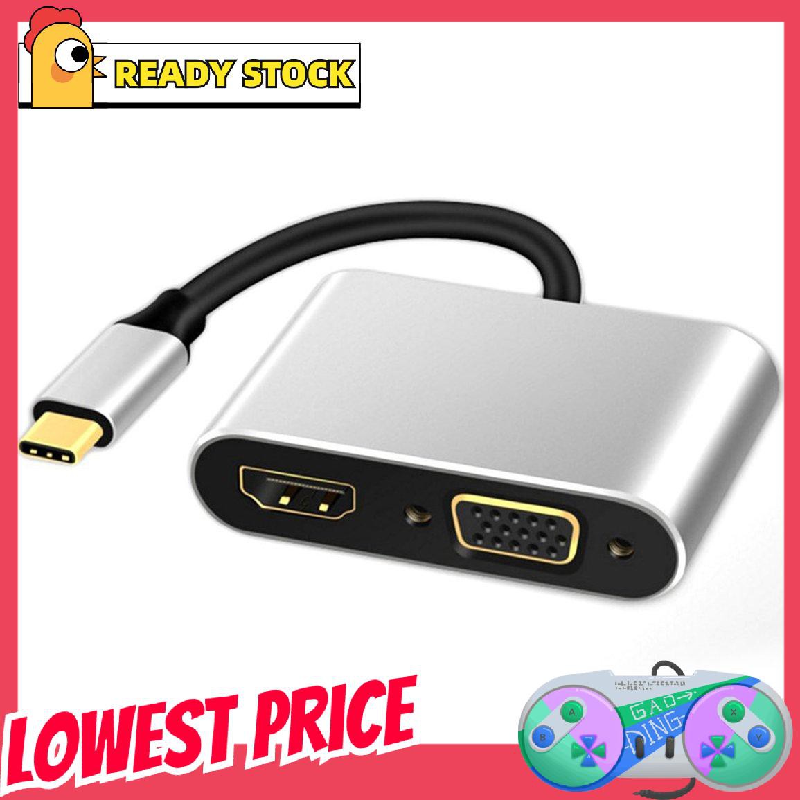 Bộ Chuyển Đổi Type-C Sang Hdmi Vga 2 Trong 1 / Macbook Usb3.1