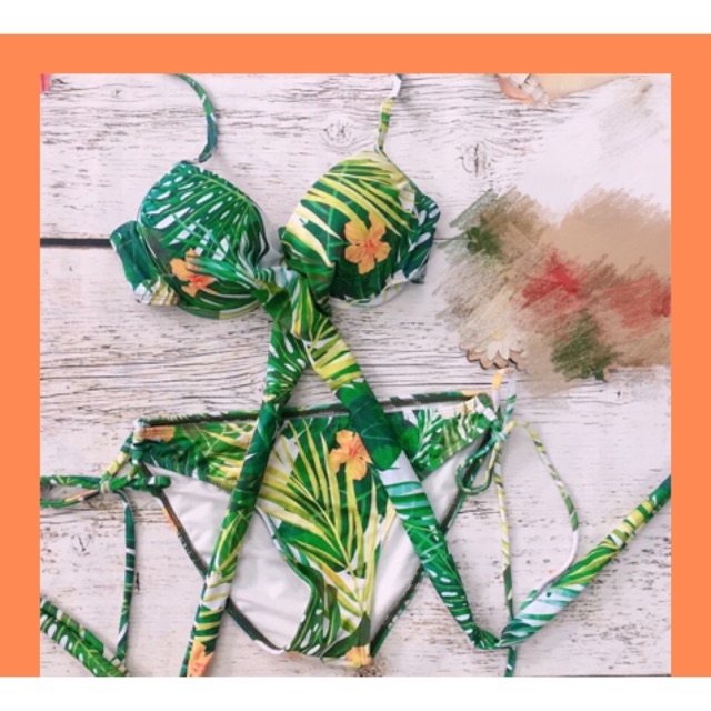 Bikini Đồ Bơi Hoạ Tiết Lá Xanh Mút Dày Năng Ngực [ Thanh Lý ] | BigBuy360 - bigbuy360.vn