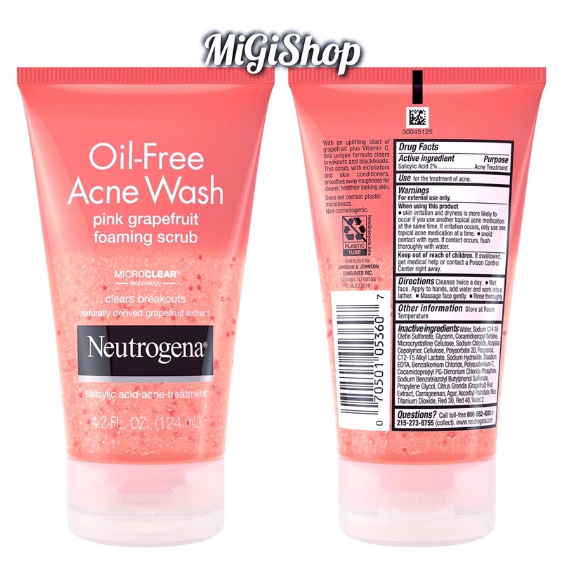 Sữa Rửa Mặt Có Hạt Neutrogen Pink Grapefruit Foaming Scrub