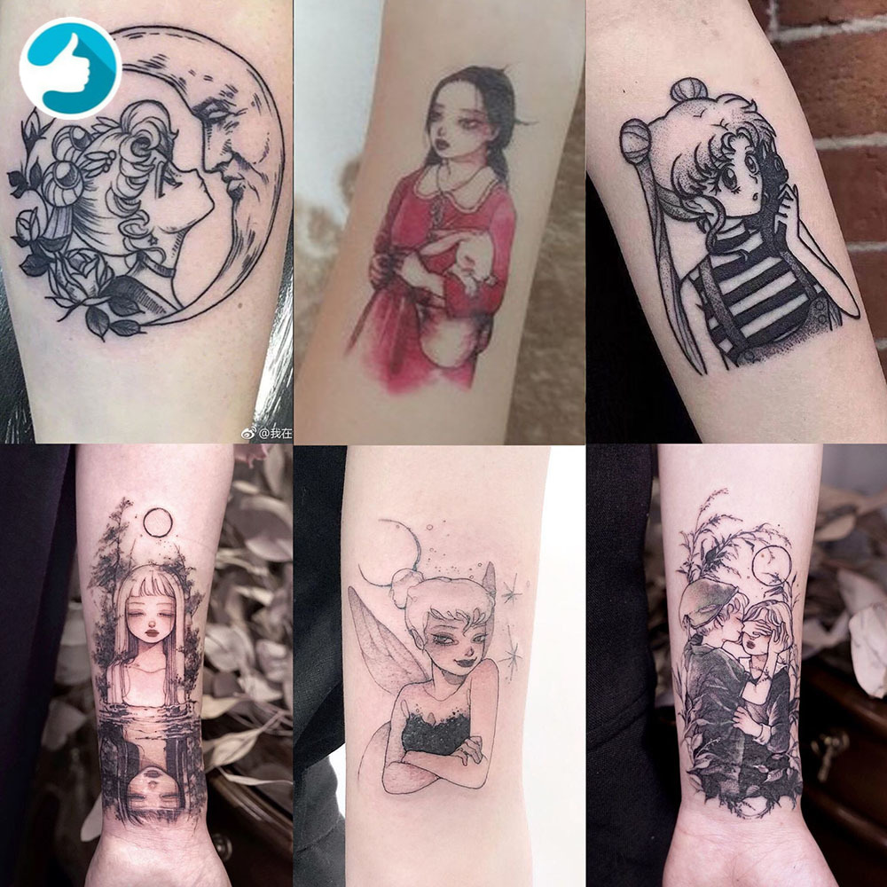 Bộ 30 tấm hình xăm dán tạm thời hình cô gái Geisha Nhật Bản thời trang để trí cơ thể