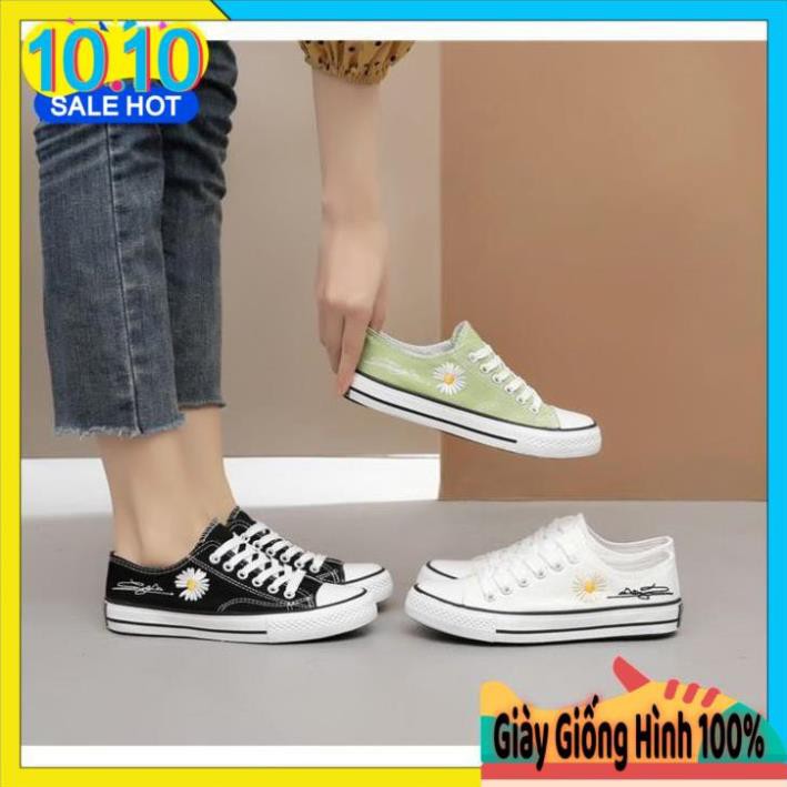 ff [HÀNG CAO CẤP] Giày Sneaker Nữ CV Thêu Hoa Cúc Kết Hợp Chữ Ký Độc Đáo Az11 HOT ' !