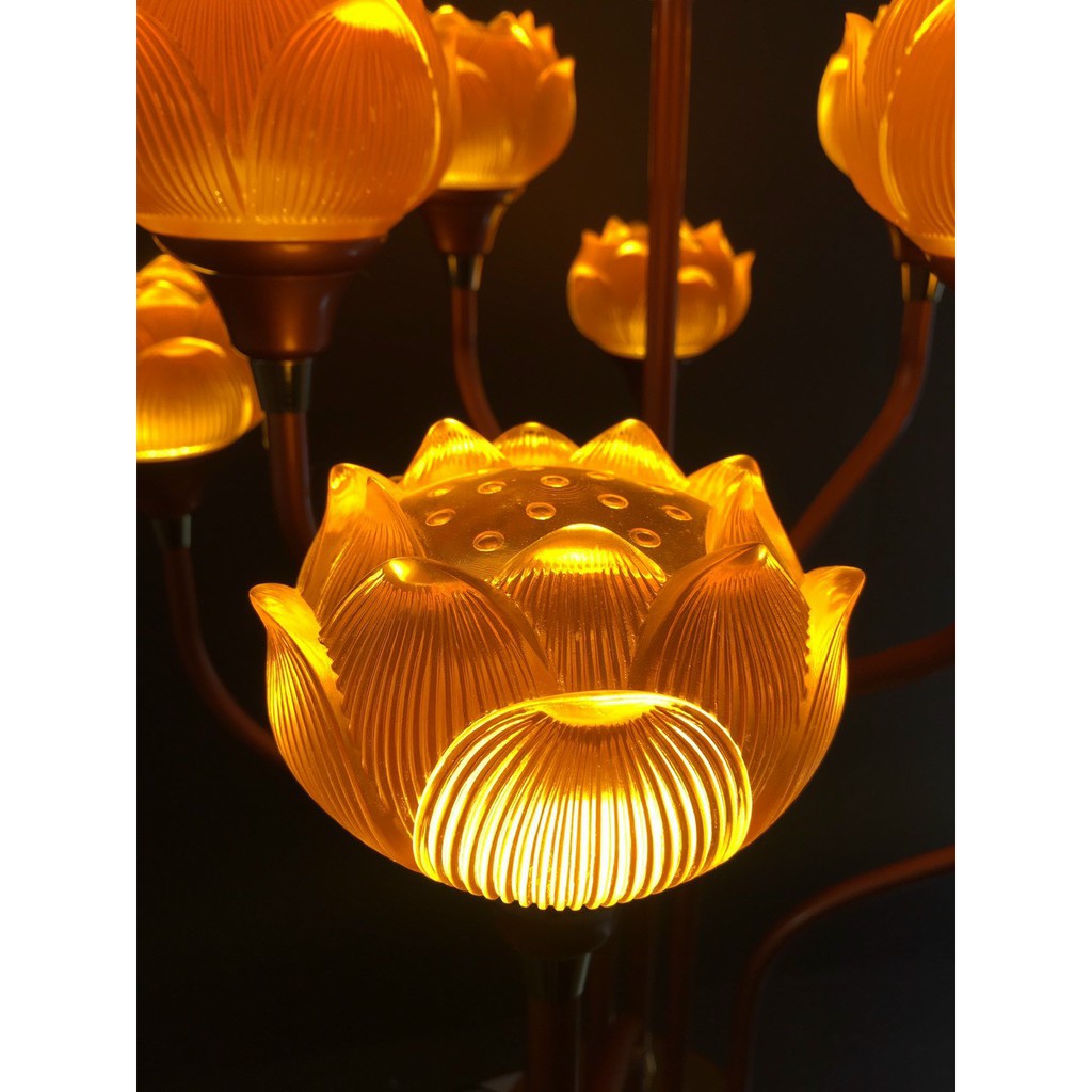 Đèn thờ Lưu Ly Hoa Sen  9 bông đèn led  (giá 1 chiếc) hàng loại 1
