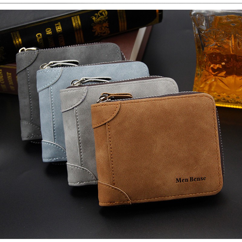 Bóp ví nam có khóa kéo thời trang tiện lợi kiểu dáng hàn quốc Mã: MB21