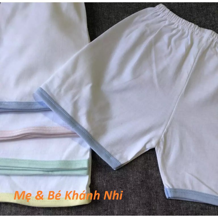 Combo 5 Quần Đùi Sơ Sinh Cotton Trắng JOU - Quần Ngắn Cho Bé Sơ Sinh