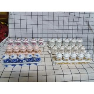 Bộ 5 chung nước có nắp đậy cúng Ông Địa-Thần Tài