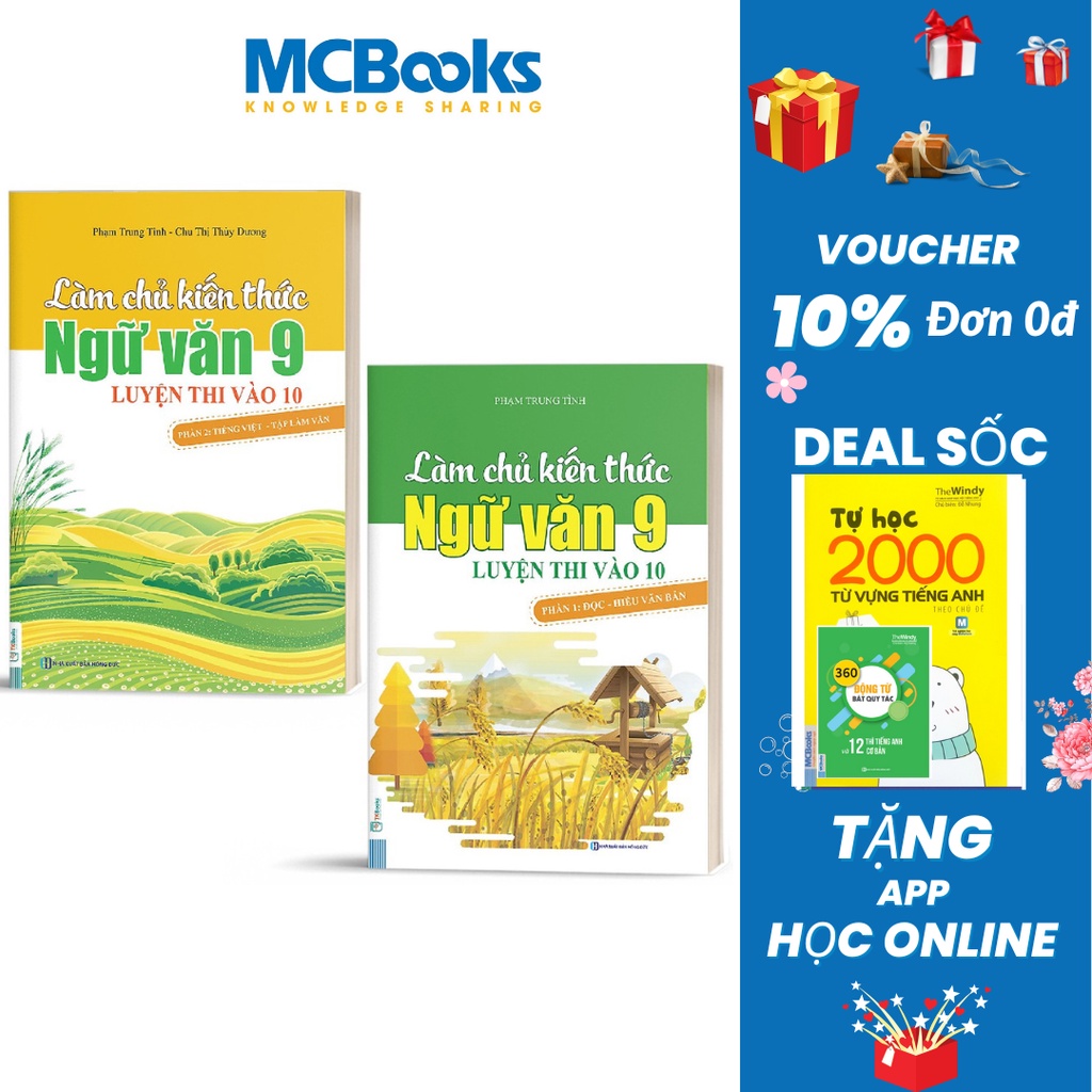 Sách - Làm Chủ Kiến Thức Ngữ Văn 9 Luyện Thi Vào 10 (Tập 1 Và Tập 2)