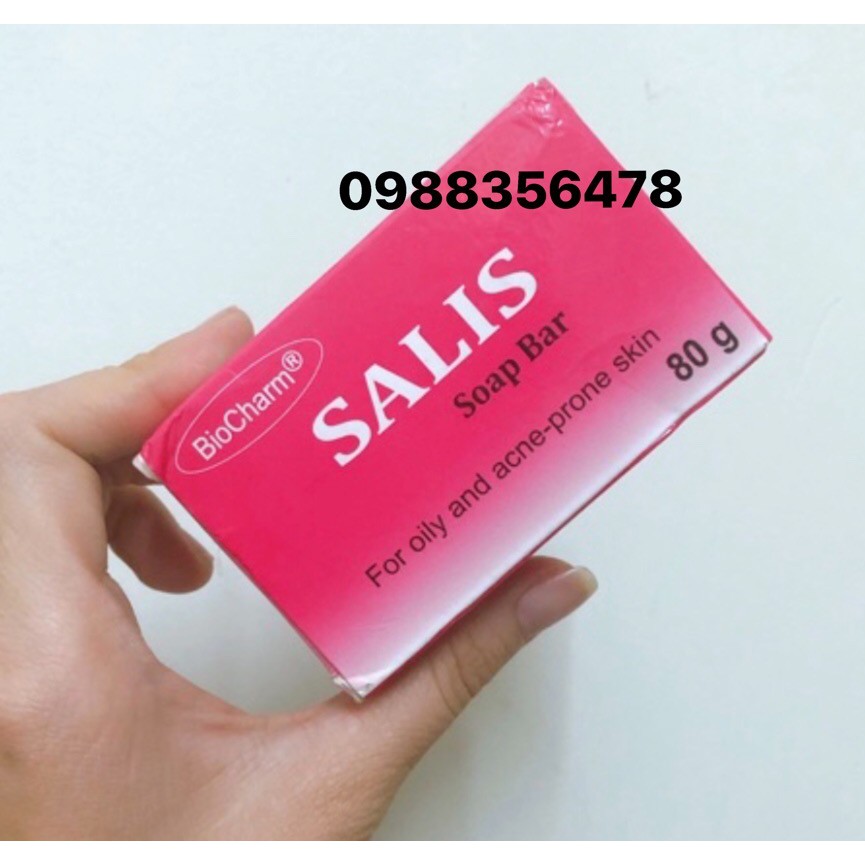 Xà phòng Salis Soap Bar 80g. Dùng cho da bị mụn trứng cá, viêm nang lông, giảm tiết dầu, nấm da và bệnh vẩy nế