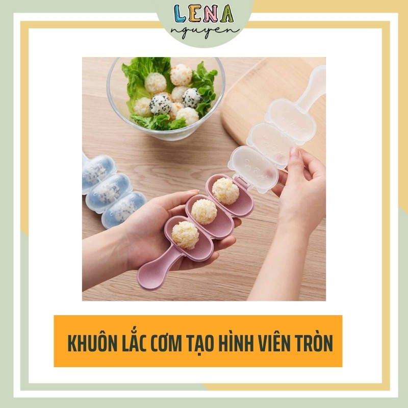 Khuôn Lắc Cơm Tạo Hình Viên Tròn Tặng Kèm Thìa Xúc 𝑭𝑹𝑬𝑬𝑺𝑯𝑰𝑷 Đồ Dùng Ăn Dặm BLW