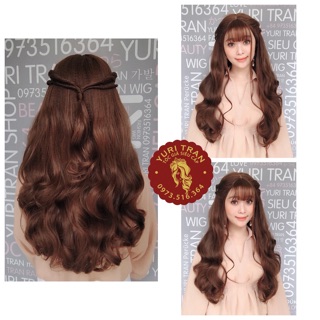 Tóc bộ xoăn bầu 70 nâu tây