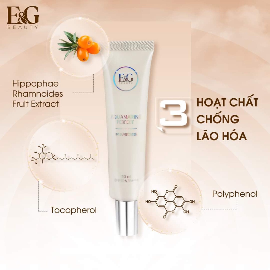 Kem chống nắng E&amp;G Beauty Aquamarine Perfect UV Sunscreen Mit Beauty bảo vệ làn da