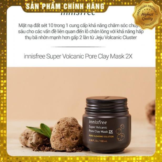 [ HÀNG CAO CẤP ] Siêu mặt nạ chăm sóc lỗ chân lông innisfree Super Volcanic Pore Clay Mask 2X 100ml