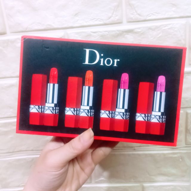 Set son sáp dior 4 cây đỏ
