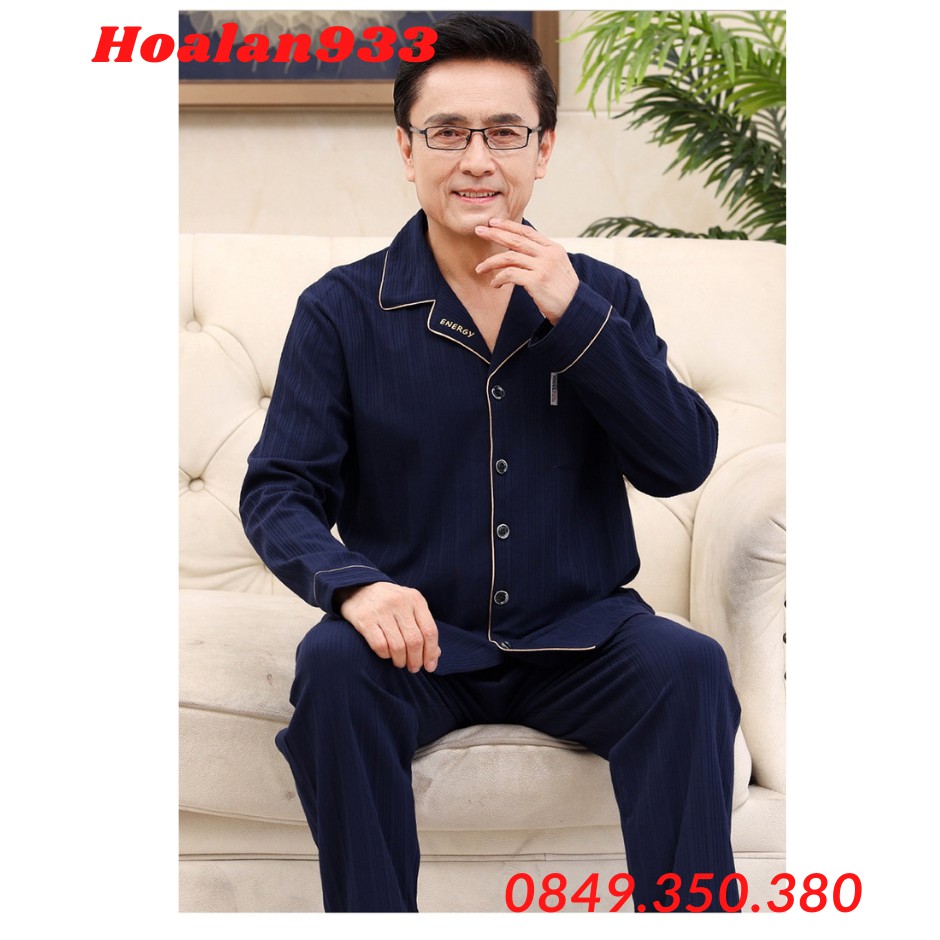 Bộ pyzama dài tay cho bố cho ông, cotton vải chất đẹp