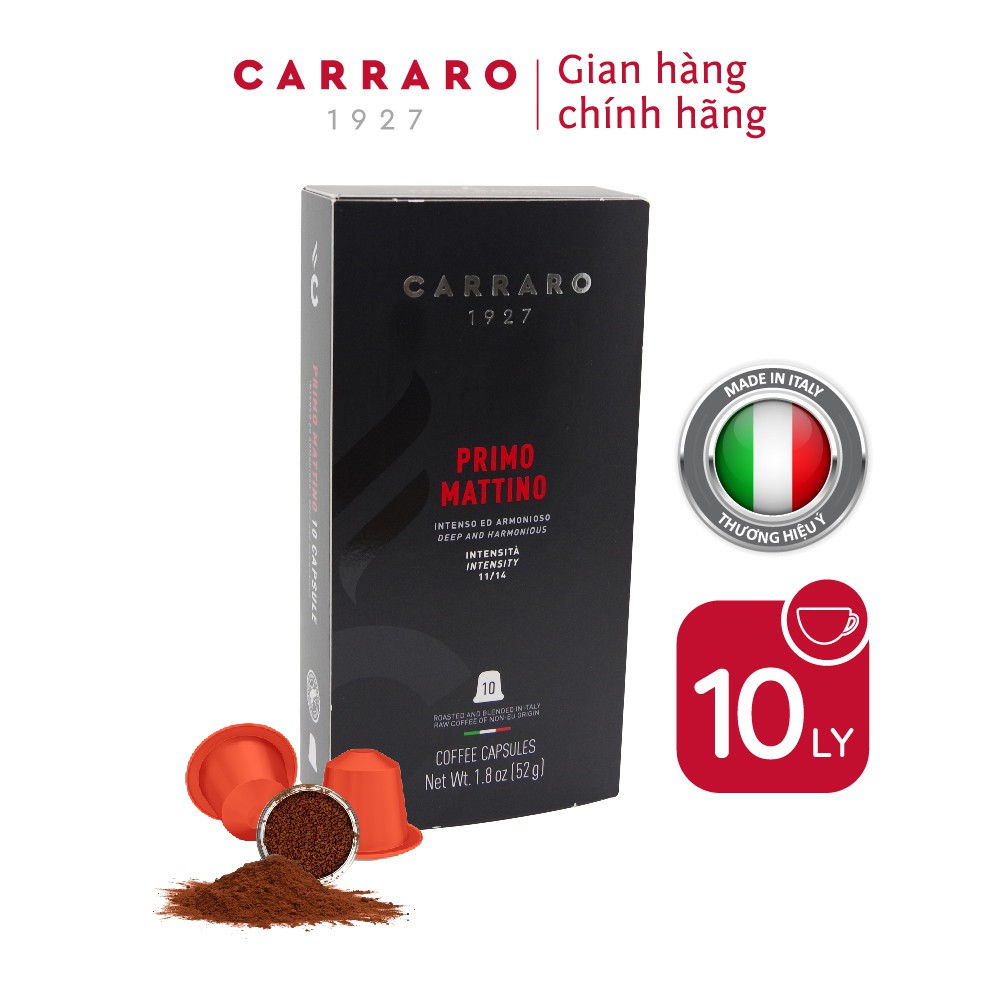 Cà phê viên nén Carraro Primo Mattino - Nhập khẩu từ Ý - Tương thích với máy capsule Nespresso | BigBuy360 - bigbuy360.vn