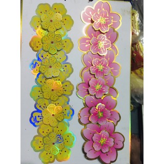 Hoa Đào Hoa Mai hình dán nổi 3D trang trí tết