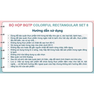 TUPPER - SET HỘP COLORFUL RECTANGULAR trữ mát và khô (8 HỘP)