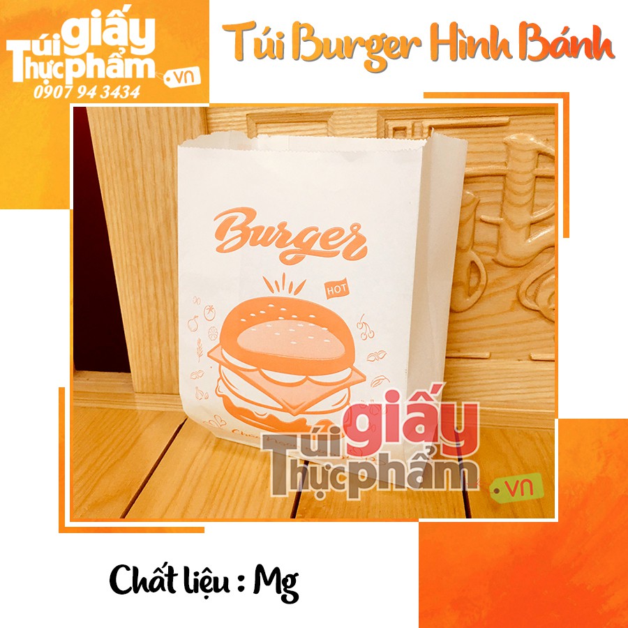 1000 Túi Đựng Burger (giấy hút dầu MG - Hình Bánh)