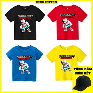 Áo thun trẻ em minecraft 3 Có size người lớn, King Cotton