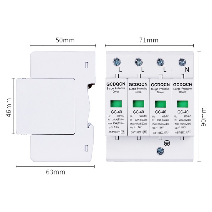 Thiết bị chống sét 4P 40KA-cắt lọc sét 4P 40KA QCDQCN - DHDT