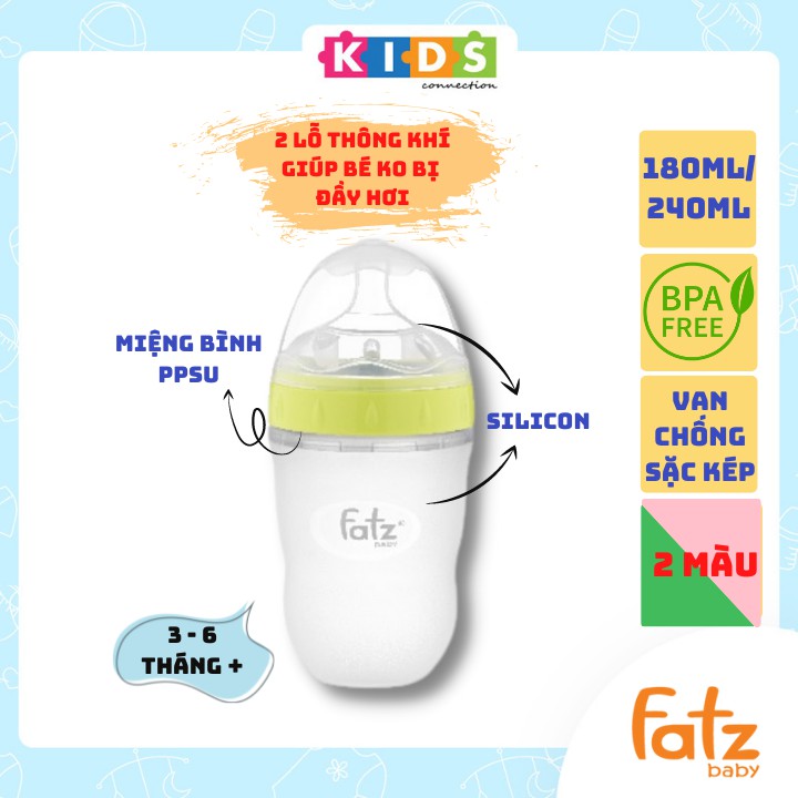 Bình sữa silicon Fatz baby 180ml FB0180C