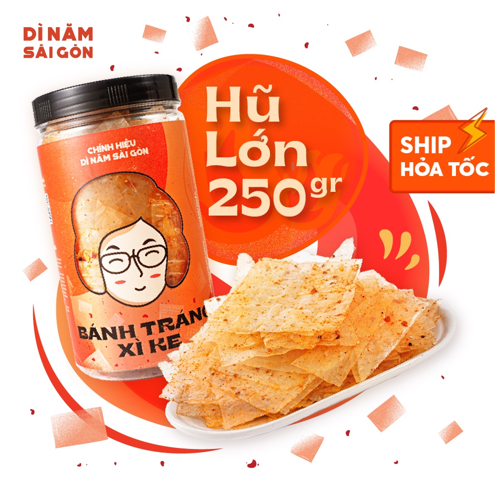 BÁNH TRÁNG MUỐI NHUYỄN XÌ KE 250GR I DÌ NĂM SÀI GÒN I Hàng ngon LOẠI 1, hũ lớn, đồ ăn vặt siêu dính I NGON DẺO CAY NỒNG